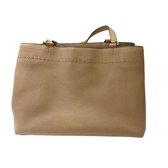 Tory Burch McGraw Devon Sand Nude Leather Purse - Picture 2 of 10